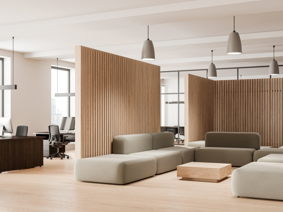 การใช้โซฟาระบบโมดูลาร์สำหรับสำนักงานยุค-Hybrid